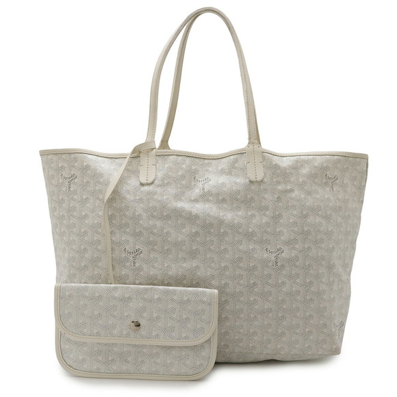 Goyard Handbags - GOYARD Saint Louis Shoulder Bag Tote white gray pouch